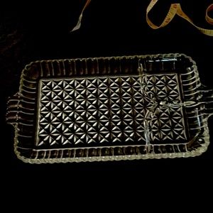Vintage crystal trays with handles